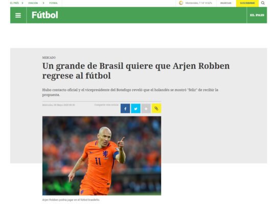 Imprensa do Brasil e do exterior: Robben deixa visível a diferença de tratamento dado ao Botafogo Imprensa do Brasil e do exterior: Robben deixa visível a diferença de tratamento dado ao Botafogo