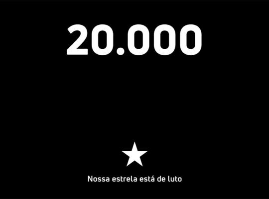 Botafogo presta homenagem aos mais de 20 mil mortos pela covid-19 no Brasil Botafogo presta homenagem aos mais de 20 mil mortos pela covid-19 no Brasil