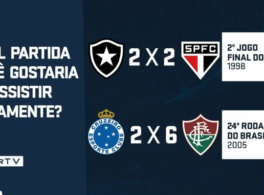 Vote! SporTV abre enquete e pode reprisar jogo do tetra do Botafogo no Rio-São Paulo em 98 Vote! SporTV abre enquete e pode reprisar jogo do tetra do Botafogo no Rio-São Paulo em 98