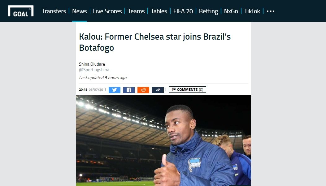 Kalou no Botafogo: repercussão mundial com as manchetes da contratação