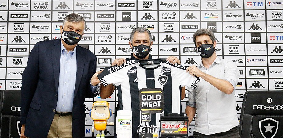 Durcesio Mello, Marcelo Chamusca e Eduardo Freeland no Botafogo