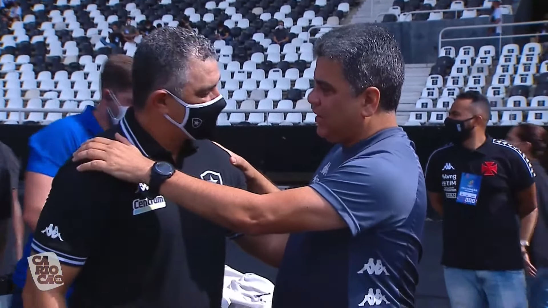 Marcelo Chamusca e Marcelo Cabo - Botafogo x Vasco