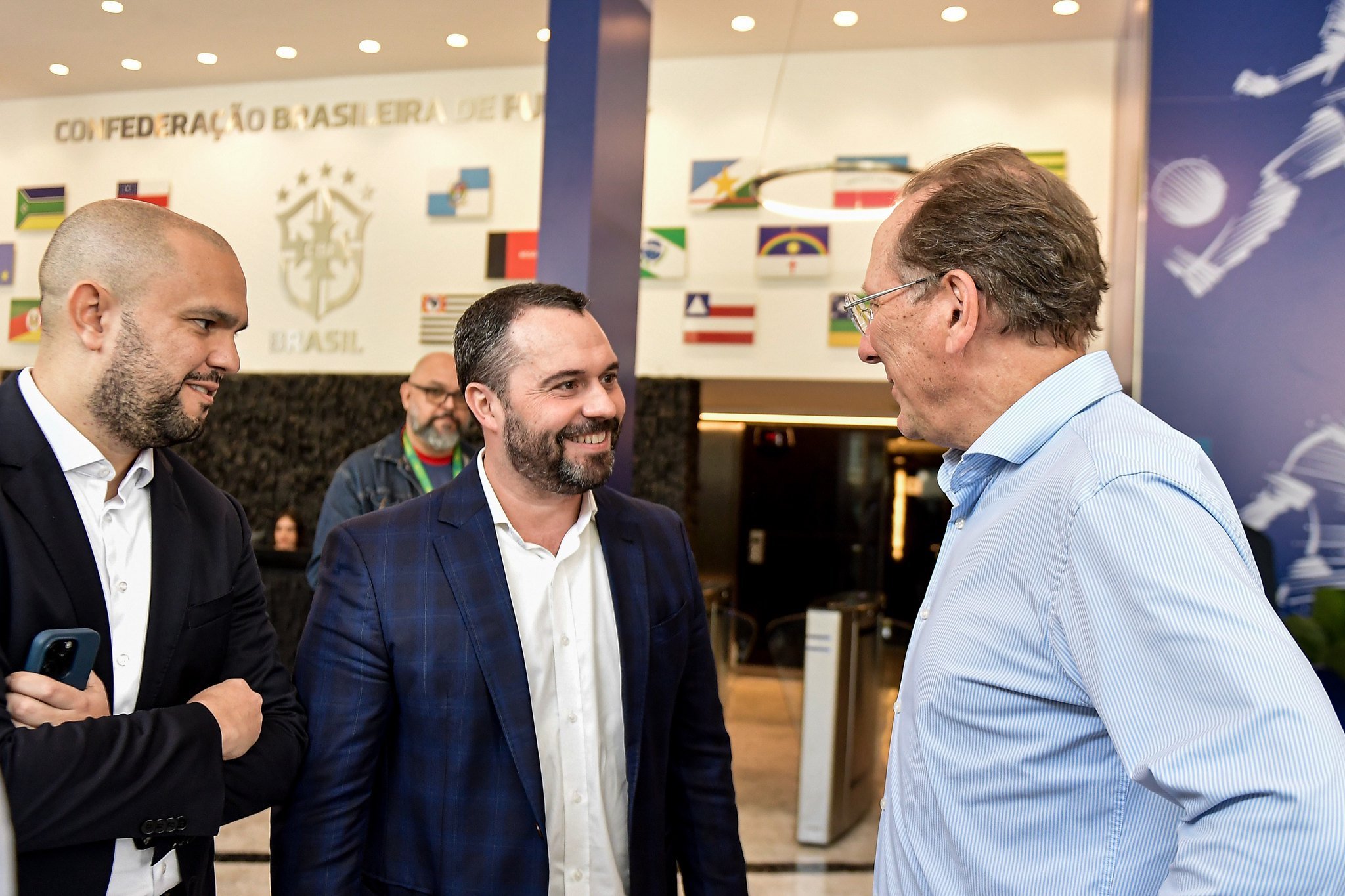 Mario Bittencourt e John Textor. Sorteio das oitavas de final da Copa do Brasil 2024
