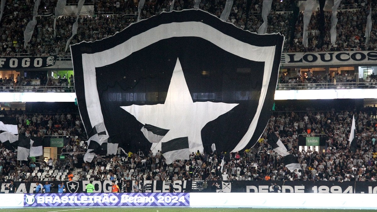 Escudo na torcida em Botafogo x Flamengo | Campeonato Brasileiro 2024