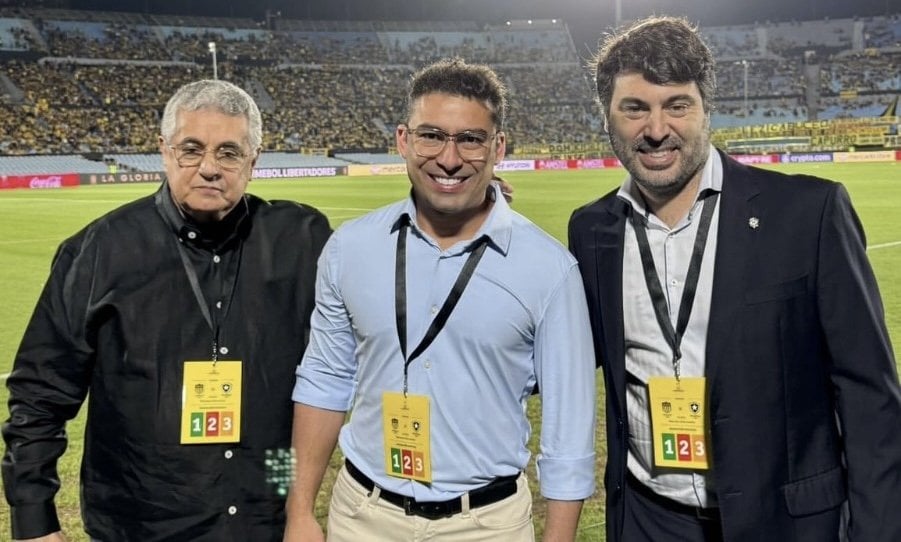 Rubens Lopes, da Ferj, Thairo Arruda, do Botafogo, e Julio Avellar, da CBF